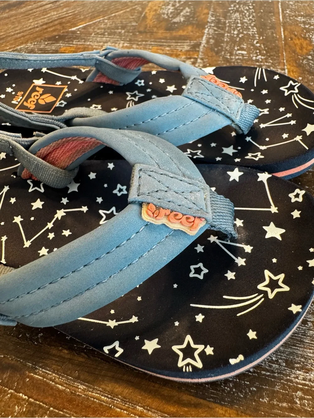Reef Toddler Sandals - Navy Blue Stars & Constellations (Size 9/10)